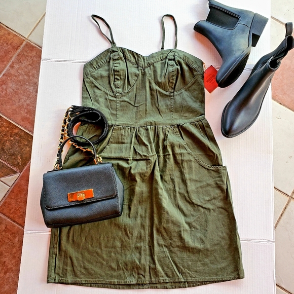 Mossimo Supply Co. Dresses & Skirts - Xhilaration Army Green MiniCombat Dress Medium NWT